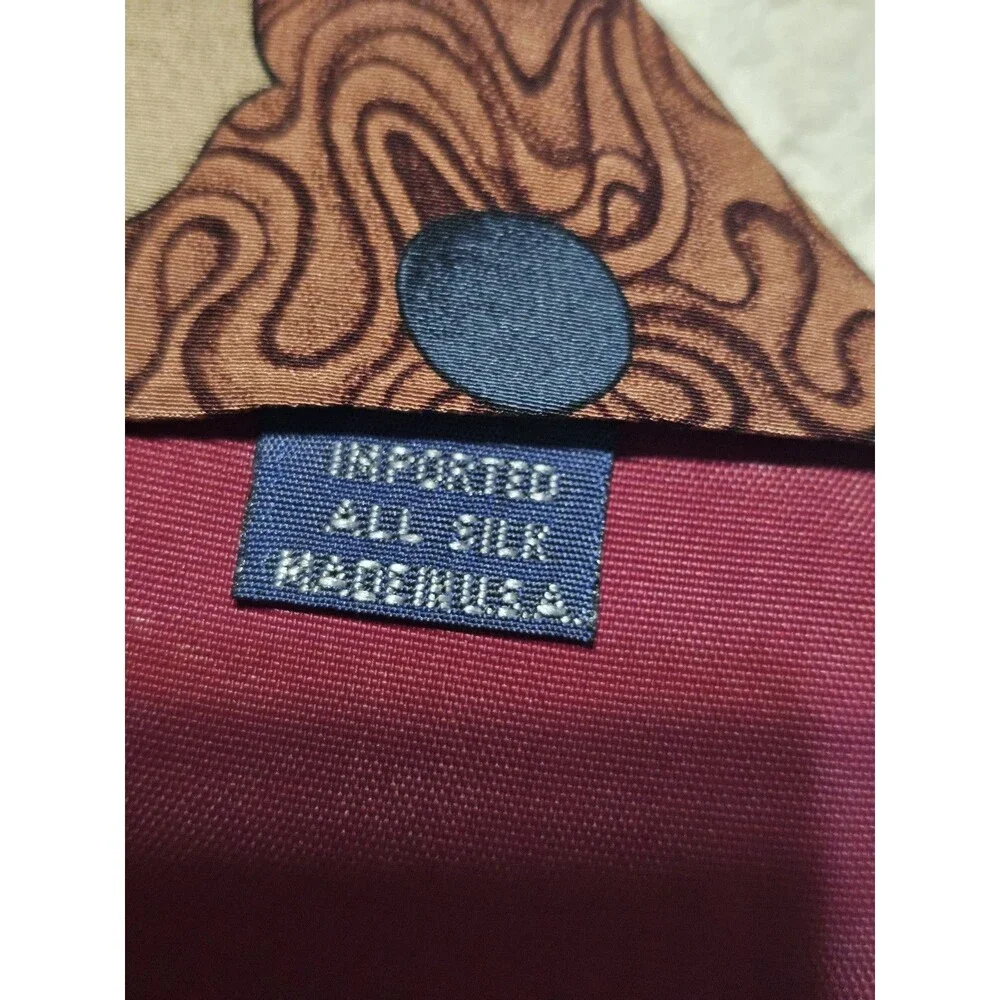 Barry Wells Wonder Crepe Silk Tie Vintage Geometric Polka Dot Men's Necktie USA